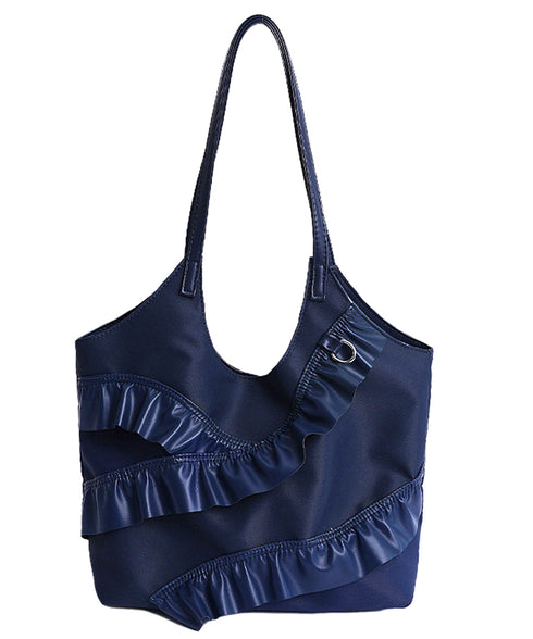 トートバッグ 大容量 肩掛けバッグ 合皮 ラッフルフリルバッグ 韓国風 大人可愛い 手提げバッグ フェイクレザー 通学通勤 ハンドバッグ A4サイズ 2WAY鞄 77YUEL-001